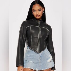 Fashion Nova Black Faux Leather Jacket